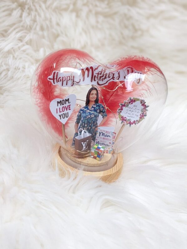Customize 3D Hart Glass Lamp with Light - Image 5